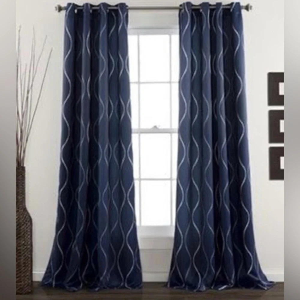 Lush Decor Swirl Room Darkening Curtain Panel Pair - 52